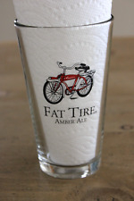 Fat Tire Beer Amber Ale Pint Glass Red Bicycle Design picture