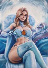 Original Emma Frost (8x12/A4) Sexy Art Painting Pinup by Zavhorodnia picture