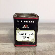 Vintage Advertising Tea Tin S.S. Pierce Co. Boston Mass Earl Grey's ~ Empty picture