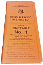 APRIL 1985 MISSOURI PACIFIC RAILROAD MOPAC EMPLOYEE TIMETABLE #1 FIRST UNDER UP picture