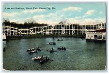 Kansas City Missouri MO Postcard Lake And Boathouse Electric Park c1910's picture