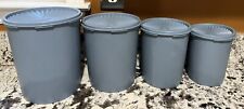 Vintage Tupperware Country Blue Servalier Set of 4 Nesting Canisters with Lids picture
