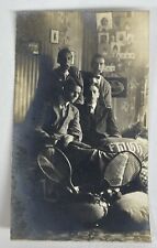 Vtg Photo College Fraternity Boys Dorm Room Sherlock Holmes Pipe Tennis Rackets picture