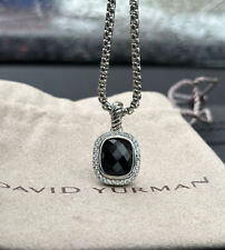David Yurman Noblesse Black Onyx Pendant Diamond Ladies 925 Silver Necklace picture