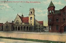 First Presbyterian Church YMCA Building Redlands California CA c1910 Postcard picture
