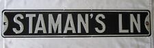 Org. Authentic Vtg 1950s STAMAN'S LN Steel Embossed Street Sign Man Cave Rat Rod picture