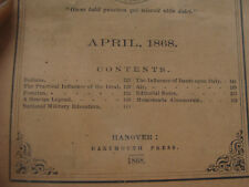 original DARTMOUTH COLLEGE -- april 1868 -- THE DARTMOUTH - 40pgs  picture