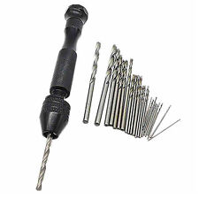 26 IN 1 Manual Keyless Chuck Pin Vise Rotary Tool Micro Hand Drill Bits 0.5-3mm picture