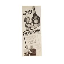 Benedictine Original Print Magazine Advertisement From 1938 French... picture
