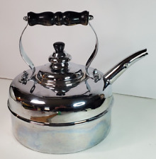 The Simplex Solid Copper Whistling Kettle England Chrome Patents 400709-40219 picture