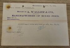 1914 A Waller Manufacturers Of Mixed Feed Billhead Receipt Henderson KY picture