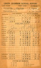 VINTAGE 1937 - 1938 GREER GRAMMAR SCHOOL report card Greer, SC  picture