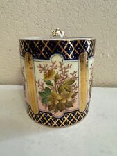 Antique German Schoenau Bros or Franziska Hirsch Porcelain Humidor Jar Floral picture