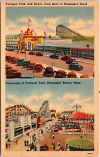 Paragon Park, Nantasket Beach, Massachusetts - Linen Postcard - Roller Coaster picture