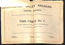 1911 Lehigh Valley Railroad Auburn Div. GOV'T / Employe Time Table 8pp Scarce picture