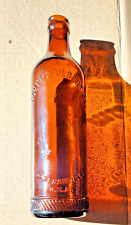 Antique c.1900s Amber Embossed Crown Top Bottle SCOTT & GILBERT CO SAN FRANCISCO picture
