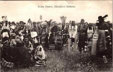 Native American  SCALP DANCE~BLACKFOOT INDIANS  ca1910's B&W Postcard picture