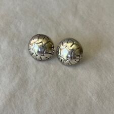 Vintage NAVAJO Native American DOMED CONCHO EARRINGS Stud Post Sterling Stamped picture