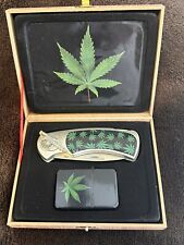New Marijuana Cannabis Weed 420 Stoner Lighter & Knife Set SAME DAY SHIPPING picture