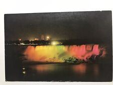 1960 Illuminated View American Falls Taken From Niagara Falls Canada Postcard picture