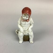 Antique Bisque Figurine of Young Child Sitting on Chamber Pot - 5.5” picture