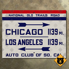 ACSC National Old Trails Road highway sign route 66 Los Angeles Chicago 20x15 picture