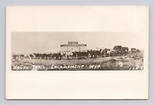 Postcard RPPC Wagon Trail Encampment Wyoming Lumber and Transportation horses picture