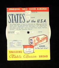 Vintage 1946 Spaulding Table-Queen Bread Almanac, Mechanical Wheel picture