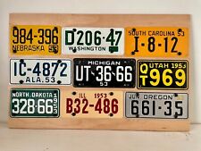 Vintage LOT of 9 Collectable Bicycle License Plates 1953 Wheaties Schwinn picture