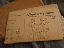 Vtg 30's 40s Simplicity 1427 NEW Uncut Complete DRESS Sewing Pattern Womens 20.5 picture