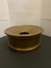 Antique circa 1900 Brass Spittoon With Lift Off Lid picture