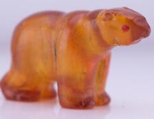 Rare Antique Hand Carved Natural Amber Bear Figurine c1900's picture
