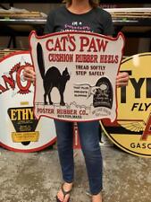 Antique Vintage Old Style Metal Sign Cats Paw  Made in USA picture