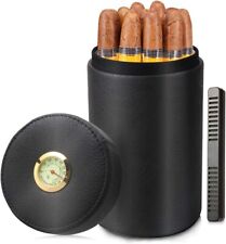 Cigar humidor case/jar,Leather Cedar Wood Cigar Canister Portable for 12-16... picture