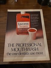 Vintage advertising print ad LAVORIS Mouthwash the one Dentist Use Most cup 1967 picture