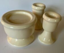 Set of 3 GHC Japan Candleholders Ivory One 3 inch Pillar and Two Tapers VTG picture
