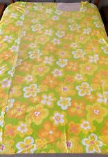 Vintage Sears Floral Coverlet Bedspread Mod Flowers Damaged Upcycle Repurpose picture