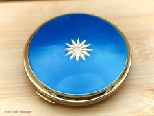 Stratton Metallic Blue with Star-Vintage Ladies Powder Compact -cre picture
