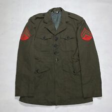 Vintage US Marine Corps Military Men’s Green Coat Class A Dress Uniform Size 37S picture