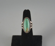 Vintage Old Pawn Navajo Sterling Silver Ring - Green Turquoise - Sz 6 picture