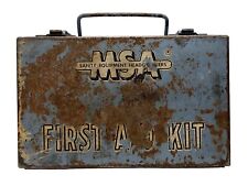VTG 1960’s MSA 10 Unit First Aid Kit Metal Box Mine Safety Appliances Co. USA picture