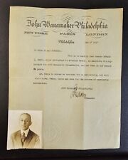 1917 Howard Kratz Photo Employment Verification ID Letter John Wanamaker PA picture