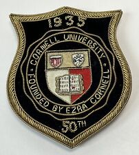 Vintage Cornell University Bullion Patch 1935 Large Badge 50th Year Pin Back picture