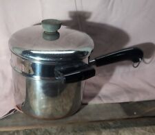 Vintage Revere Ware Copper Clad 3 quart Sauce Pan With Steamer insert And Lid picture