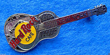 NEW YORK CITY SILVER TRI PLATE ACOUSTIC GUITAR MODEL 35 2LC Hard Rock Cafe PIN picture