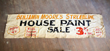 Vintage Paint Sign Benjamin Moore Hardware Store advertising Banner Original Old picture