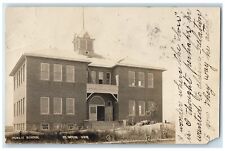 c1910's Public School Building Elwood Nebraska NE RPPC Photo Antique Postcard picture