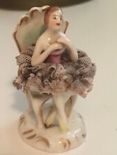 Antique ,rare Miniature  2'' Lace Ballerina German porcelain Figurines, Marked picture