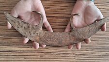 18's Antique Indian hand forged Iron Crescent Axe hatchet head battle Axe 14'' picture