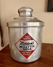 Vintage Original Borden's Malted Milk Aluminum Container picture